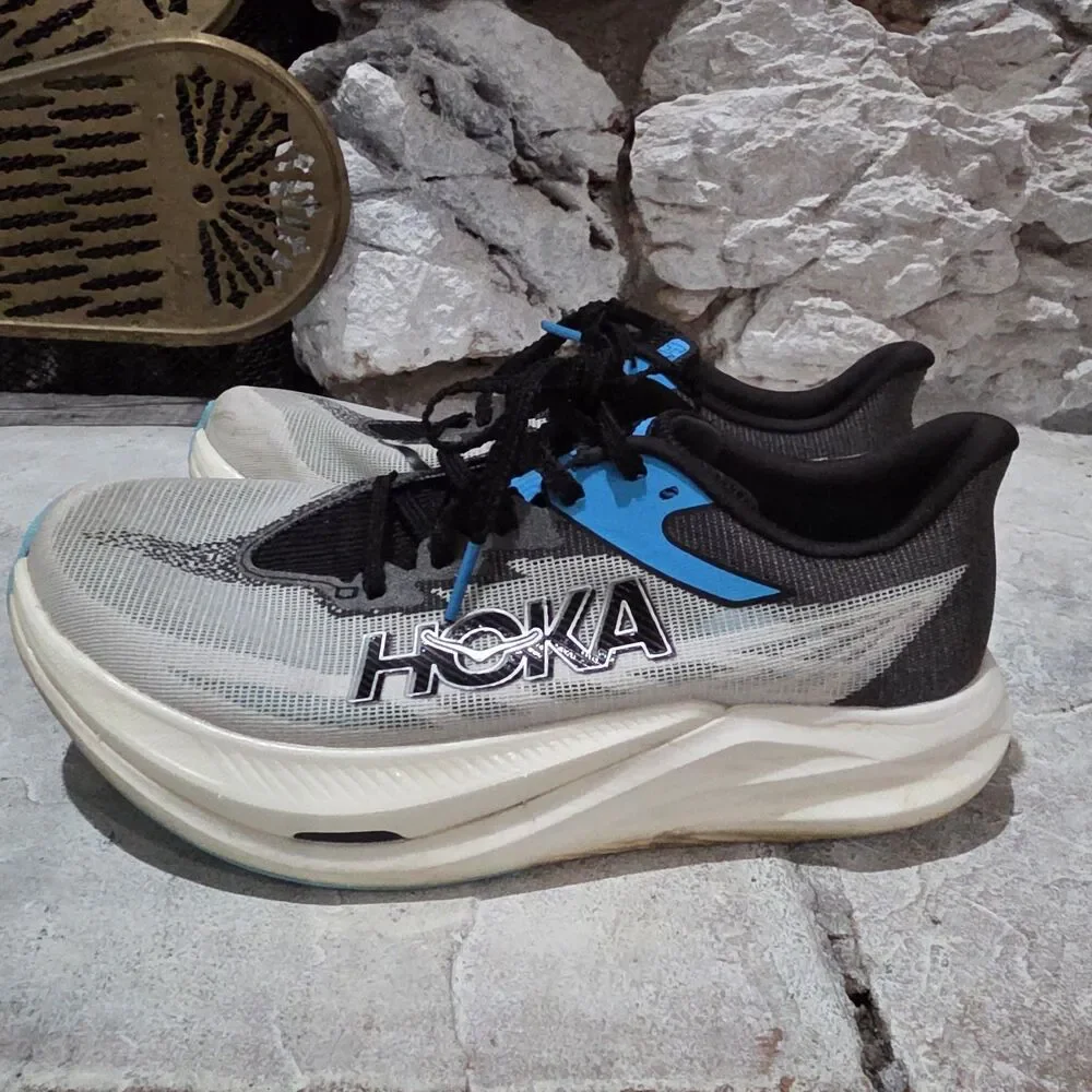 Hoka One Rocket U X3 Women's 7.5 Blue Gray Running Athletic Shoes